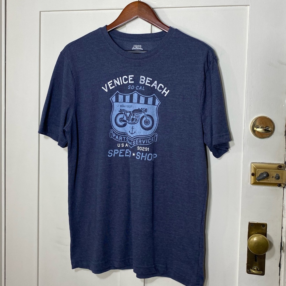 Izod Saltwater Relaxed Classic Venice Beach Graphic T Shirt M